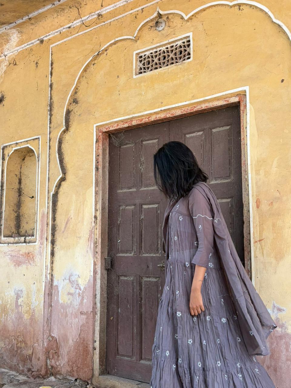 Misty Grey Flare Kurta Set