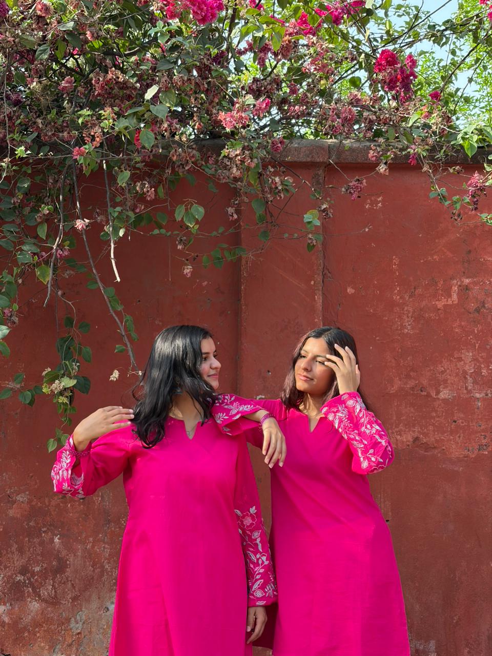 ️Pink Cotton Co-ord Set – Kurta & Pant