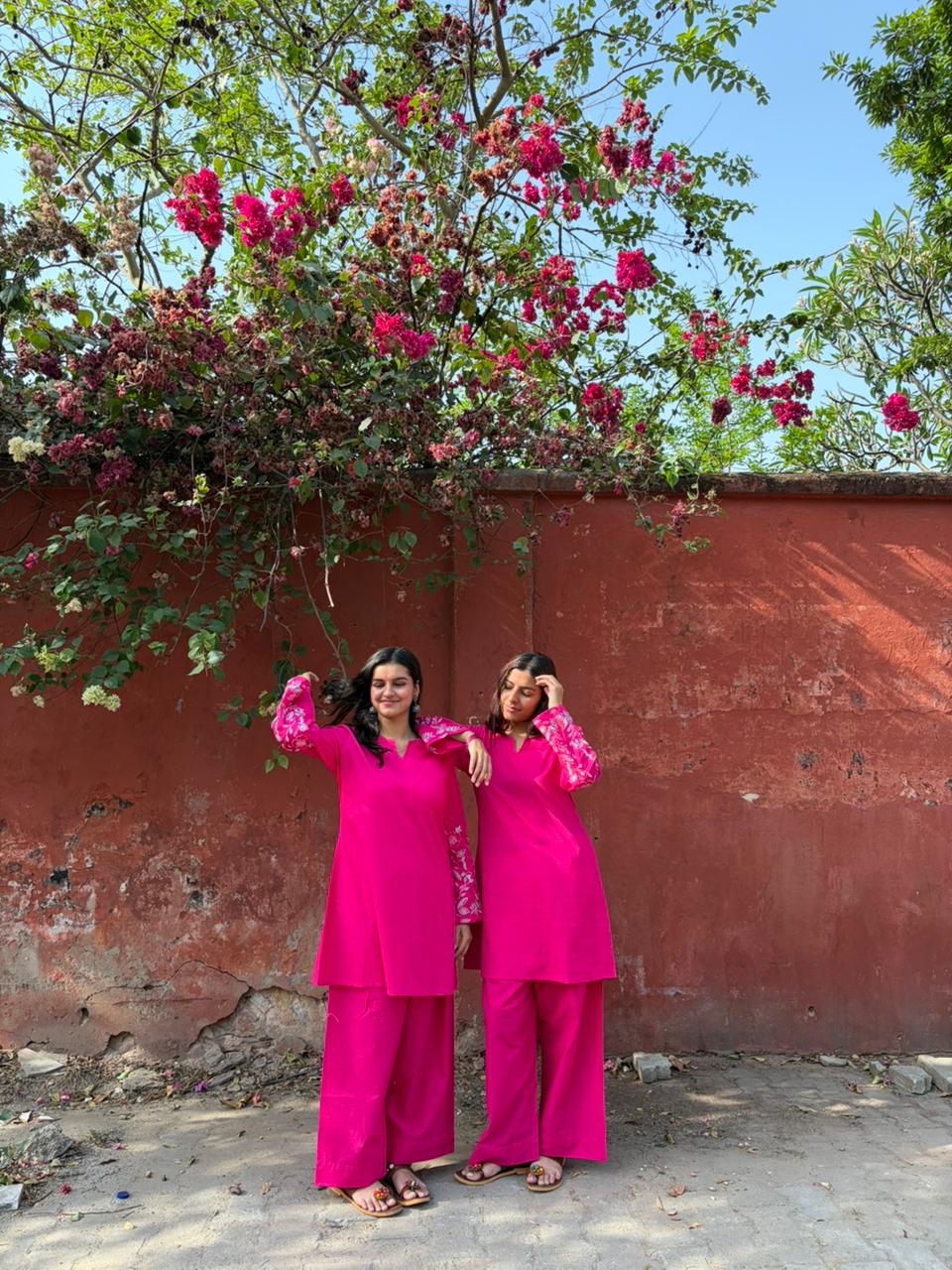 ️Pink Cotton Co-ord Set – Kurta & Pant